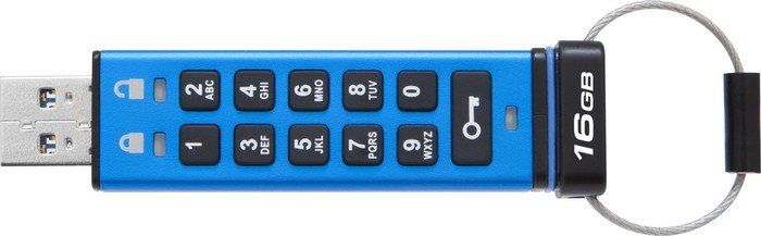 Флеш-накопичувач USB3.1 16GB Kingston DataTraveler 2000 Keypad 256bit AES Hardware Encrypted (DT2000/16GB)