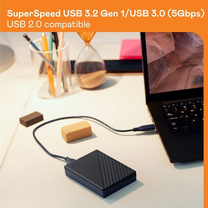 Зовнішній жорсткий диск 2.5" USB 5.0TB WD My Passport Black (WDBPKJ0050BBK-WESN)