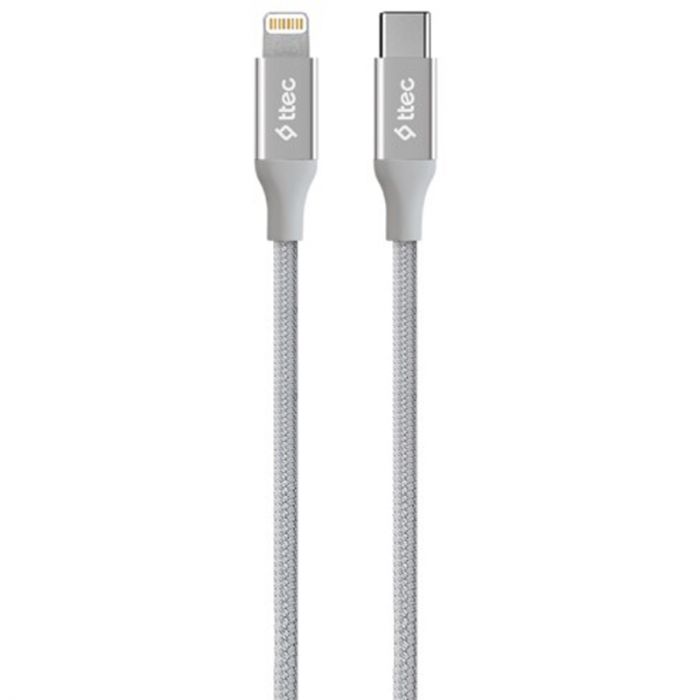 Кабель Ttec AlumiCable USB Type-C - Lightning (M/M), 1.5 м, Silver (2DK41G)