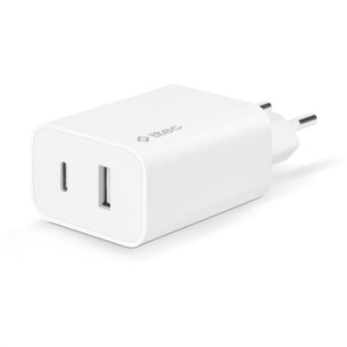 Мережевий зарядний пристрій Ttec SmartCharger Duo PD USB-C/USB-A 32Вт White (2SCS24B)