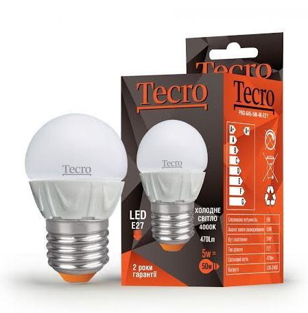 Лампа LED Tecro PRO-G45-5W-4K-E27 5W 4000K E27 