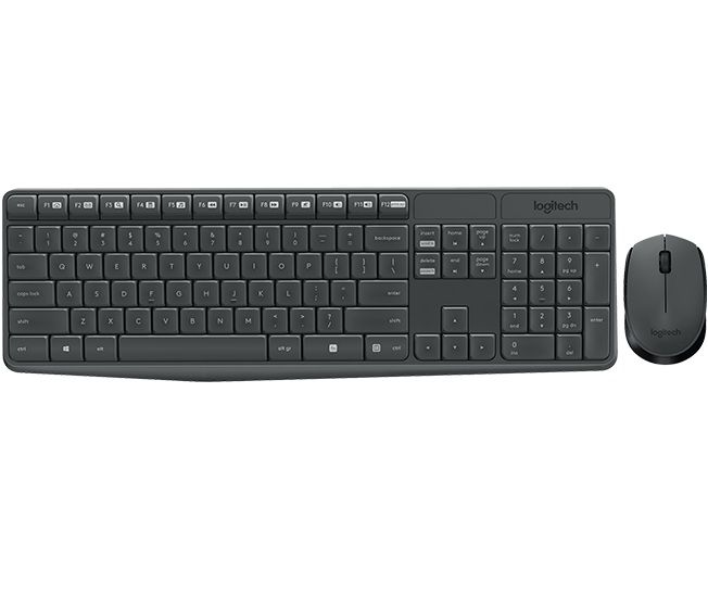 Комплект (клавiатура, миша) бездротовий Logitech MK235 Black USB (920-007948)