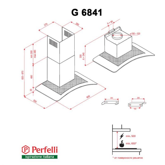 Витяжка Perfelli G 6841 W