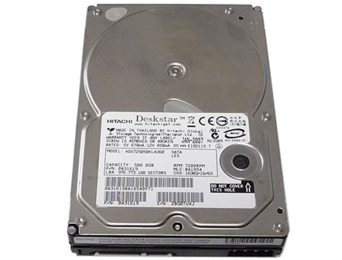 Накопичувач HDD SATA  500GB Hitachi (HGST) Deskstar E7K500 7200rpm 16MB (HDS725050KLA360) Refurbished