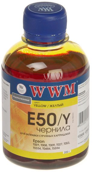 Чорнило WWM Epson Stylus Photo R200/R220/RX640 (Yellow) (E50/Y) 200г