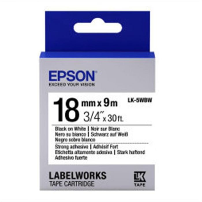 Стрічка Epson LK5WBW Strong Adhesive Black/White 18mm/9m (C53S655012)