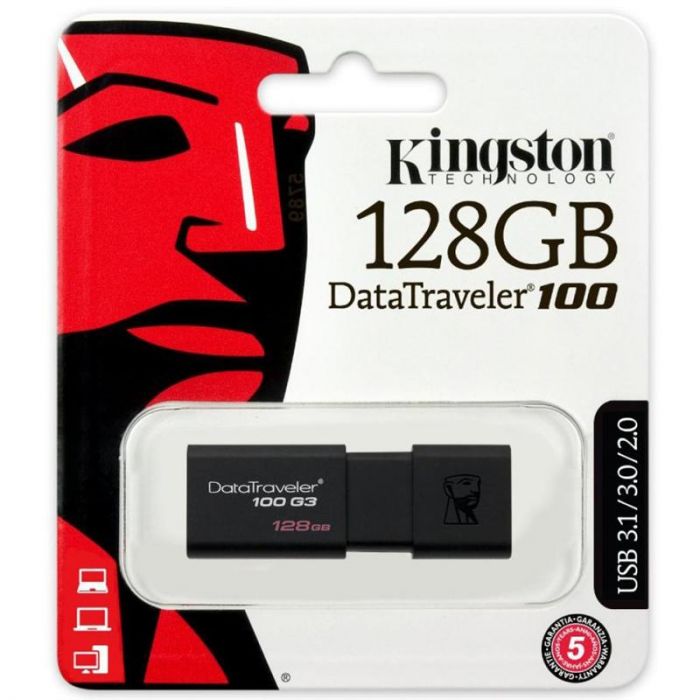 Флеш-накопичувач USB3.1 128GB Kingston DataTraveler 100 G3 (DT100G3/128GB)