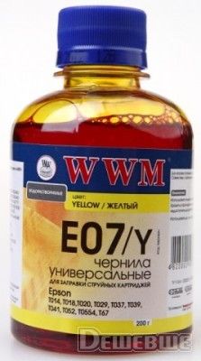 Чорнило WWM для EPSON Stylus Universal (Yellow) (E07/Y) 200 г