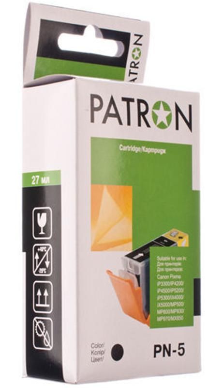 Картридж Patron (PN-5) Canon Pixma iP3300/4200/MP500/600/800/830 Black (PGI-5Bk)