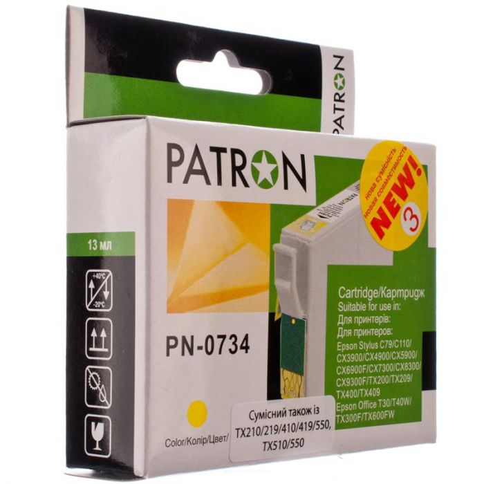 Картридж Patron (PN-0734) (№3) Epson Stylus C79/CX4300/4900/5900 Yellow (T07344)