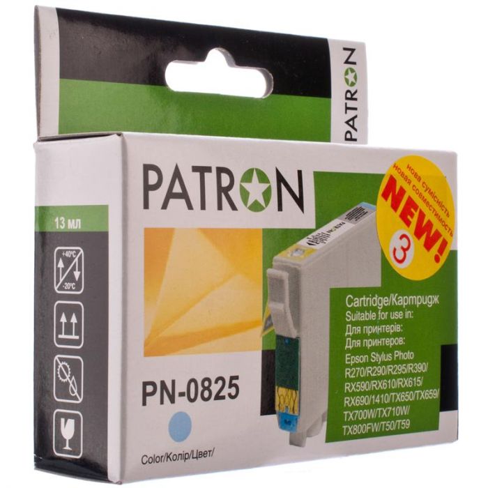 Картридж Patron (PN-0825) (№3) Epson Stylus Photo R270/ 290/ RX590/ 610/ 690/ 1410 Light Cyan (T08154)