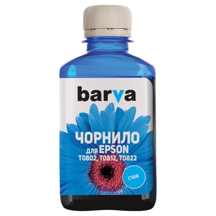 Чорнило Barva  EPSON T0812 (1410/P50/T50/R270/TX650) (Cyan) (E081-138) 180 г