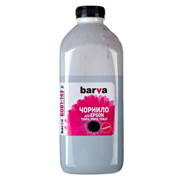 Чорнило Barva  EPSON T0813 (1410/P50/T50/R270/TX650) (Magenta) (E081-143) 1000 г