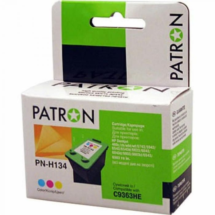 Картридж Patron (PN-H134) HP DJ 460/5743/5943/6543/6623/6843/6943/9803, PSC2573/С4183 Color (C9363HE)