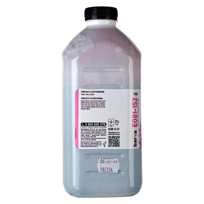 Чорнило Barva  EPSON T0816 (1410/P50/T50/R270/TX650) (Light Magenta) (E081-152) 1000 г