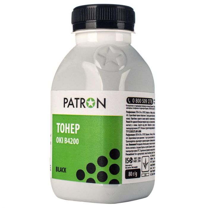 Тонер Patron (PN-OB4200-080) OKI B4200 Black, 80 г