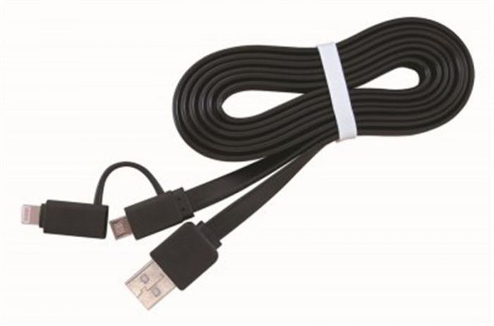 Кабель Cablexpert USB - micro USB + Lightning (M/M), 1 м, Black (CC-USB2-AMLM2-1M)
