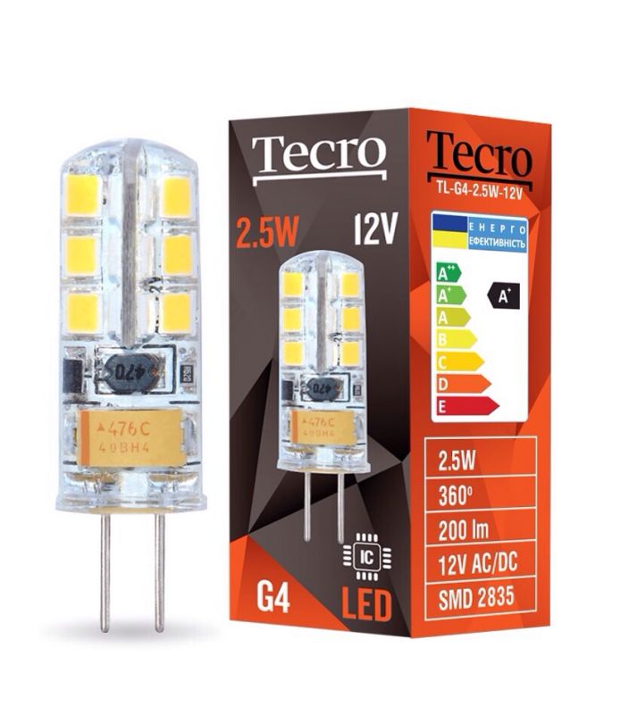 Лампа світлодіодна Tecro 2.5W G4 2700K (TL-G4-2.5W-12V)