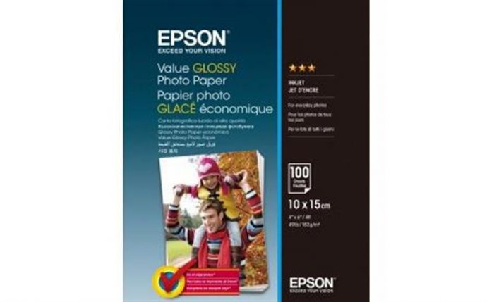 Фотопапiр EPSON Value Glossy Photo Paper глянцева 183г/м2 10х15см 100арк. (C13S400039)