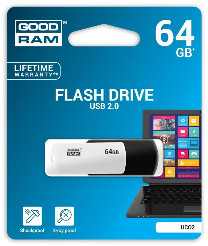 Флеш-накопичувач USB 64GB GOODRAM UCO2 (Colour Mix) Black/White (UCO2-0640KWR11)