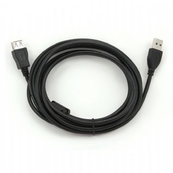 Кабель Cablexpert USB - USB V 2.0 (M/F), подовжувач, феритовий фільтр, 3.0 м, чорний (CCF-USB2-AMAF-10)