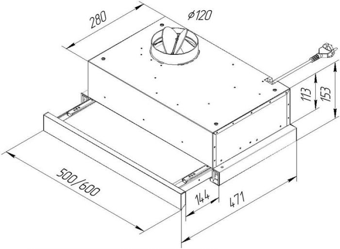 Витяжка Pyramida TL 50 SLIM WH