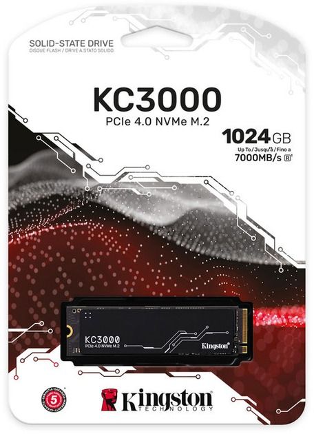 Накопичувач SSD 1TB Kingston KC3000 M.2 2280 PCIe 4.0 x4 NVMe 3D TLC (SKC3000S/1024G)