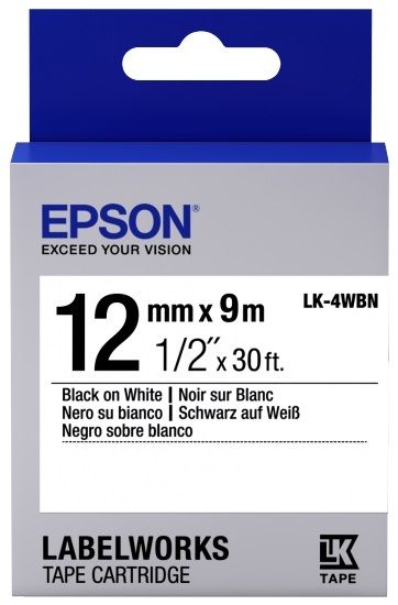 Стрічка Epson LK4WBN Standard Black/White 12mm/9m (C53S654021)