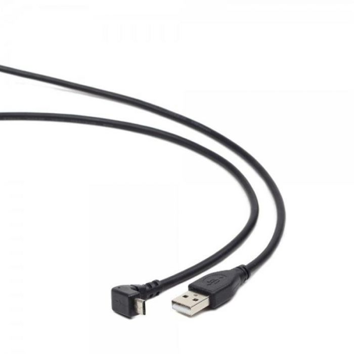Кабель Cablexpert (CCP-mUSB2-AMBM90-6) USB2.0(М) - microUSB(M) кутовий, Premium, чорний, 1.8м