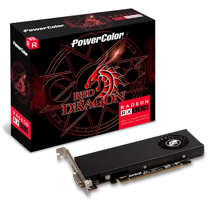 Відеокарта AMD Radeon RX 550 4GB GDDR5 Red Dragon LP PowerColor (AXRX 550 4GBD5-HLE)