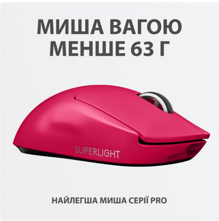 Миша бездротова Logitech G Pro X Superlight Magenta (910-005956)