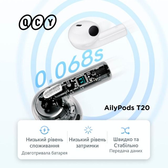 Bluetooth-гарнітура QCY AilyPods T20 Black_