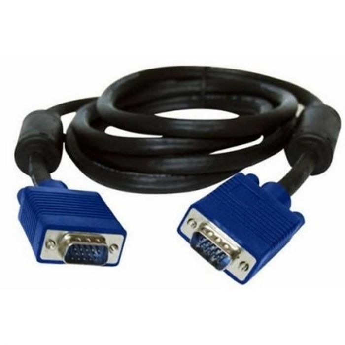 Кабель Atcom VGA - VGA HD15M/HD15M 1080p з 2-ма фер. кільцями, 1.8 м, чорний (15261)