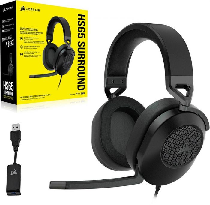 Гарнiтура Corsair HS65 Surround Headset Carbon (CA-9011270-EU)