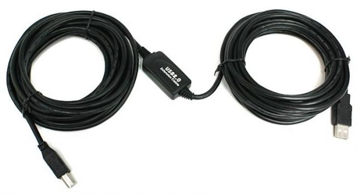 Кабель Viewcon USB - USB Type-B (M/M), активний, 10м, чорний (VV013-10M)