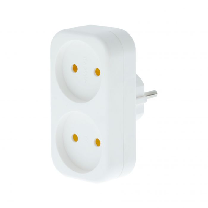 Двійник Tecro SC-2 2 розетки, білий