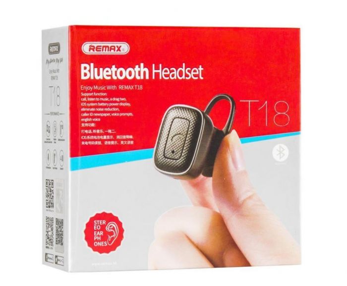 Bluetooth-гарнітура-зарядка Remax RB-T18 Black (6954851283140)