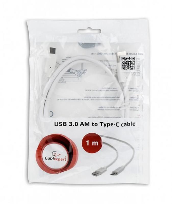 Кабель Cablexpert USB - USB Type-C V 3.0 (M/M) , 1 м, білий (CCP-USB3-AMCM-1M-W)