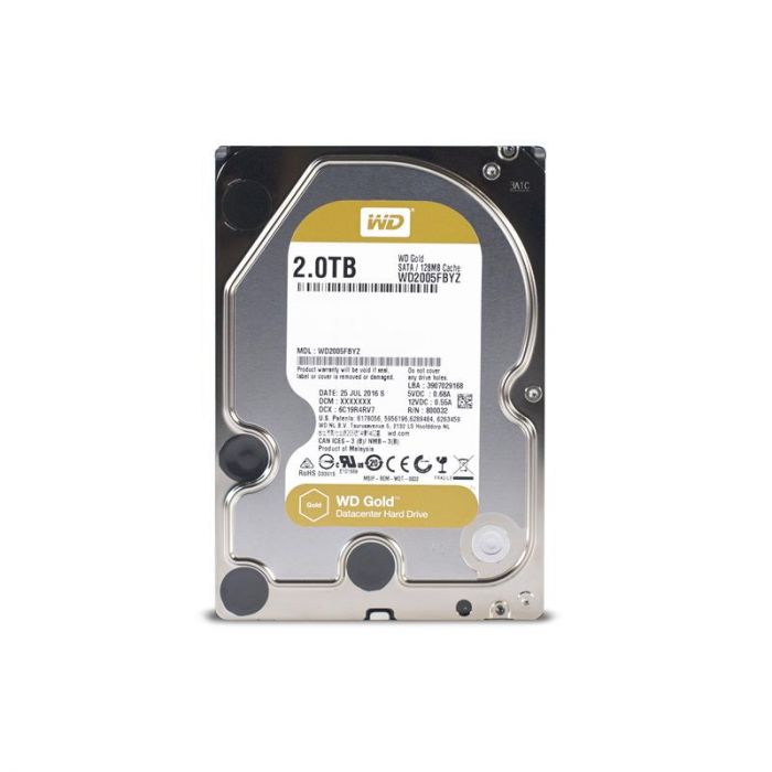 Накопичувач HDD SATA 2.0TB WD Gold 7200rpm 128MB (WD2005FBYZ)