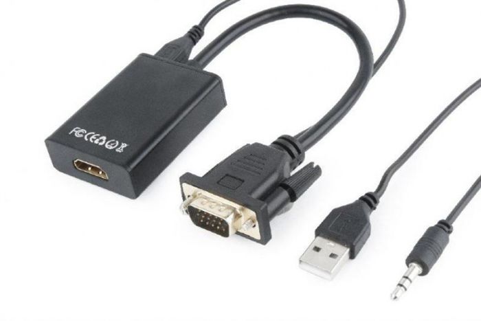 Адаптер Cablexpert HDMI - VGA (F/M), 0.15 м, Black (A-VGA-HDMI-01)