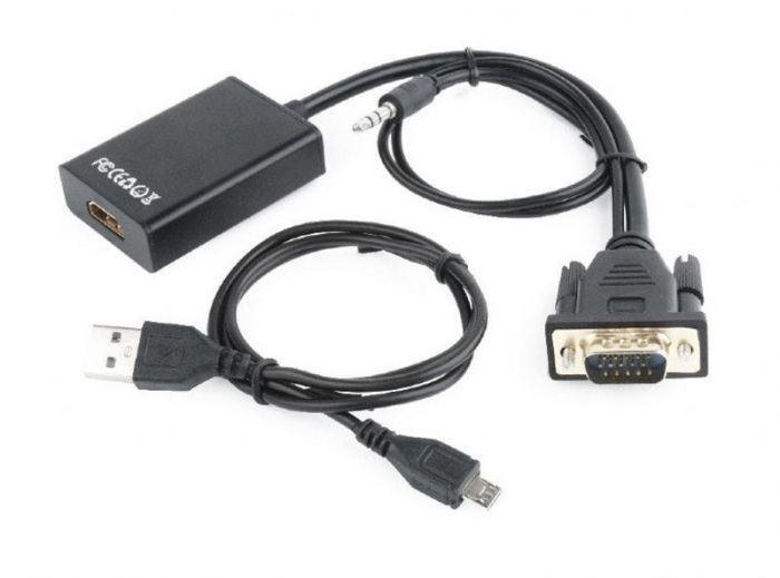 Адаптер Cablexpert HDMI - VGA (M/F), 0.15 м, Black (A-VGA-HDMI-01)