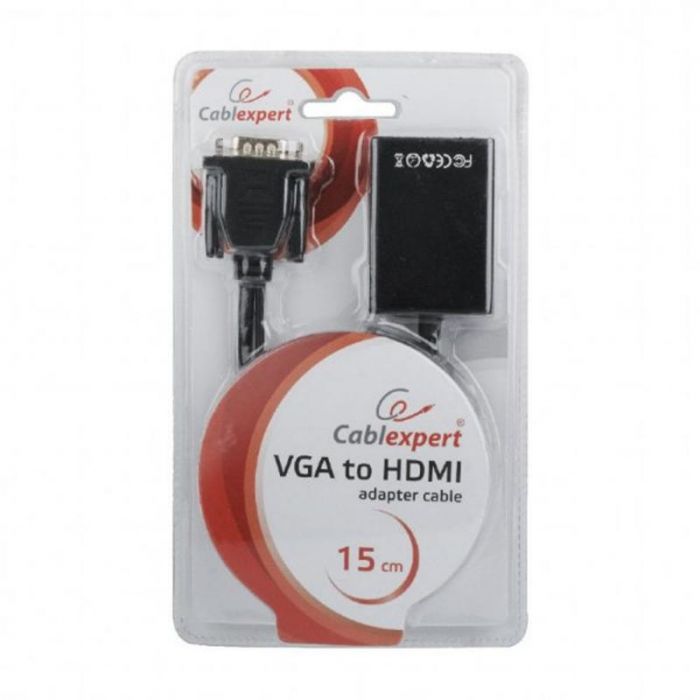 Адаптер Cablexpert HDMI - VGA (M/F), 0.15 м, Black (A-VGA-HDMI-01)