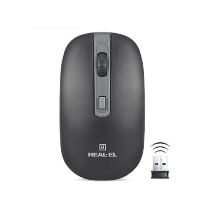 Мишка бездротова REAL-EL RM-303 Black/Grey USB