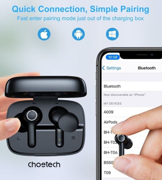 Bluetooth-гарнітура Choetech BH-T06 TWS bluetooth