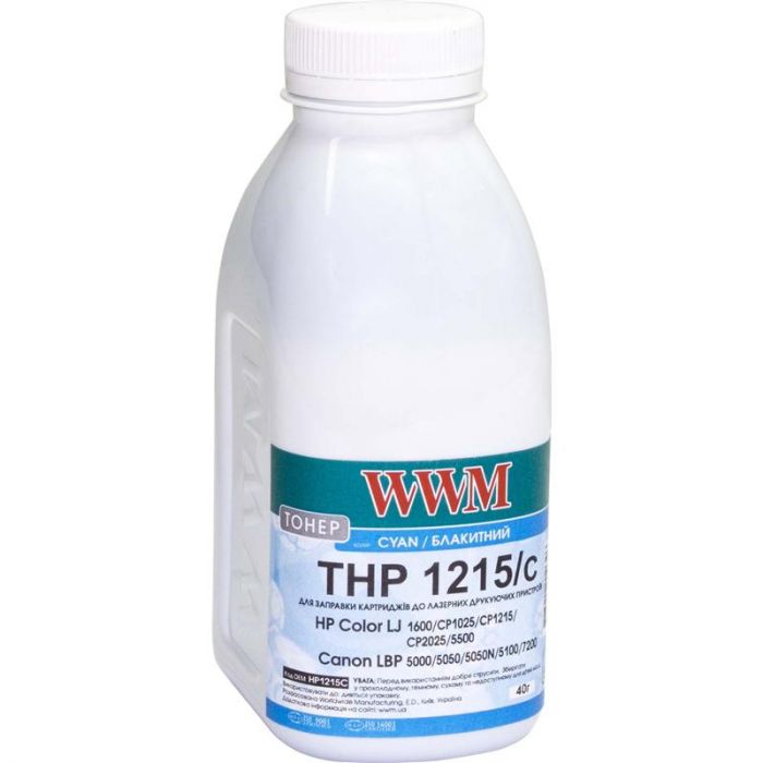 Тонер WWM (HP1215C) HP CLJ CP1215/CP1515/CM1312 Cyan 40г