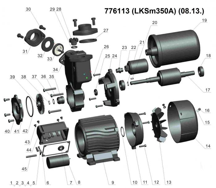 Станція 0.35кВт Hmax 35м Qmax 40л/хв (вихровий насос) 1л LEO LKSm350A (776113)