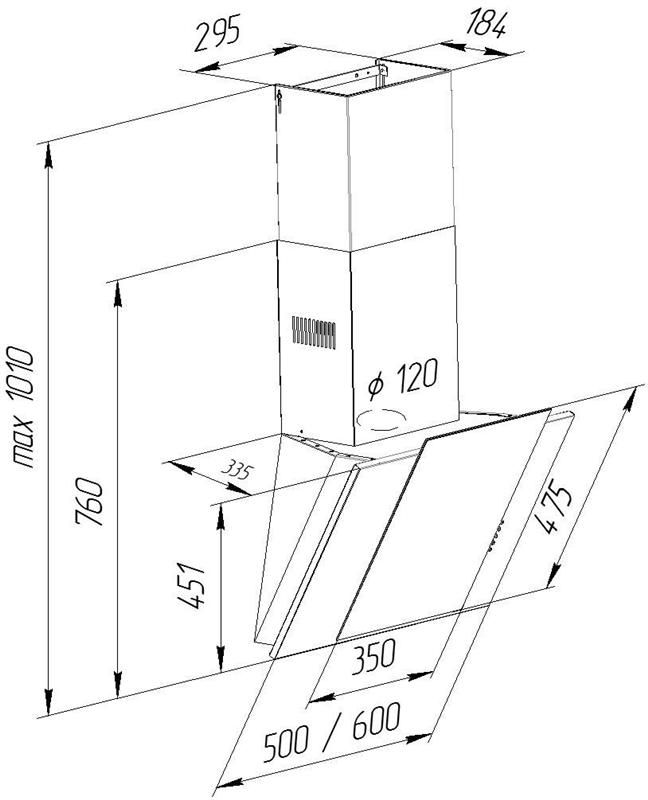 Витяжка Pyramida NR-MV 50 M BL