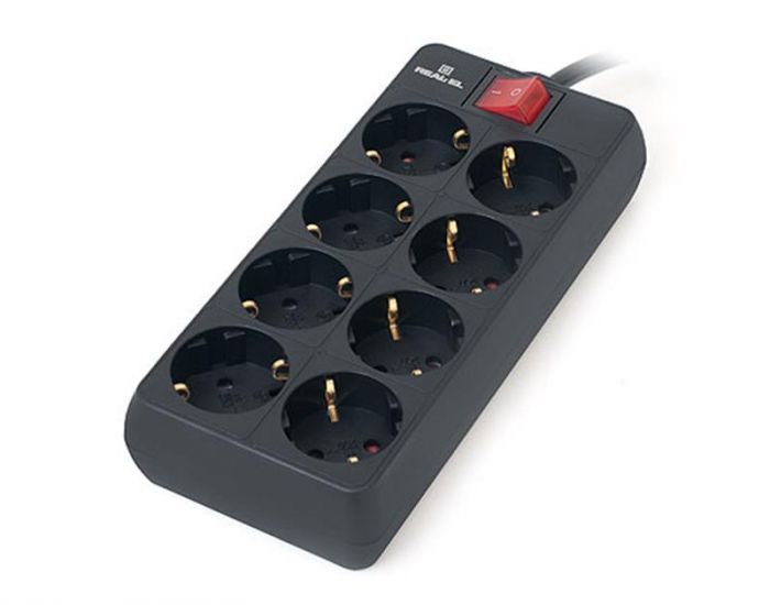 Фільтр живлення REAL-EL RS-8 Protect 1.8 м Black