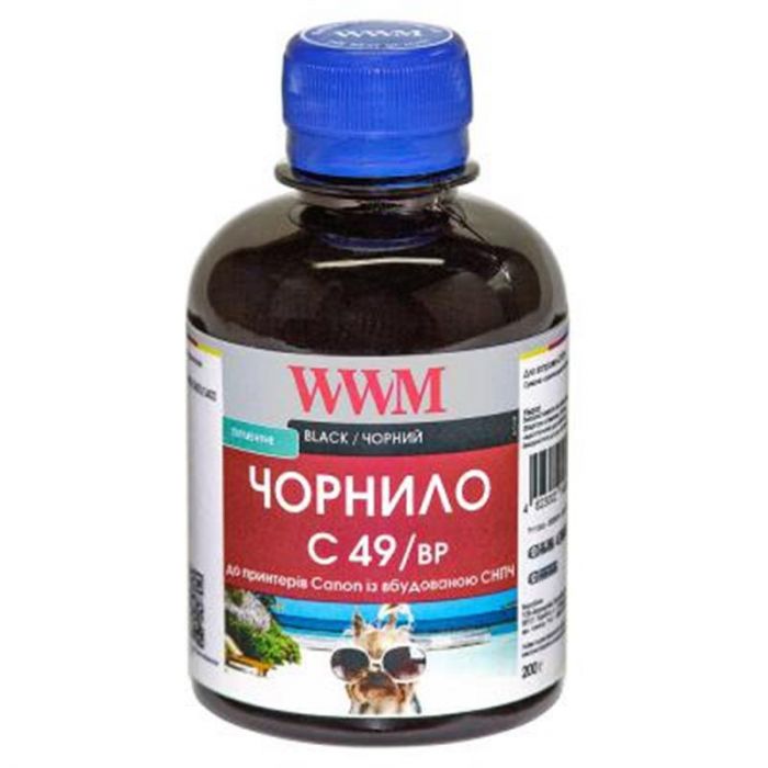 Чорнило WWM Canon Pixma G1400/2400/3400 (Black Pigment) (C49/BP) 200г