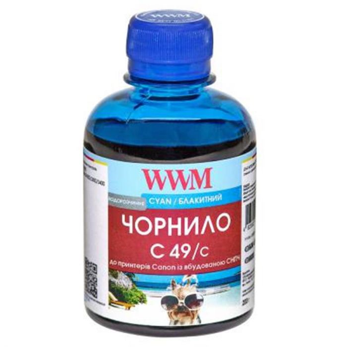 Чорнило WWM Canon Pixma G1400/2400/3400 (Cyan) (C49/C) 200г